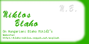 miklos blaho business card